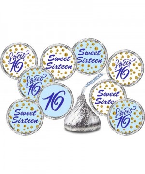 Blue 16th Birthday Kisses Stickers- (Set of 216)- Sweet 16 Chocolate Drops Labels Stickers Hershey's Kisses Party Favors Deco...