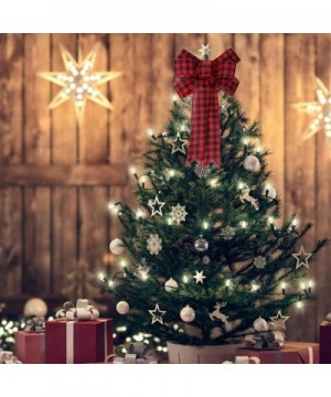 Christmas Plaid Bows - Christmas Bow Handmade Perfect Ribbon Gift Decoration for Christmas Tree Home Decor - Gules - CG19KQTG...