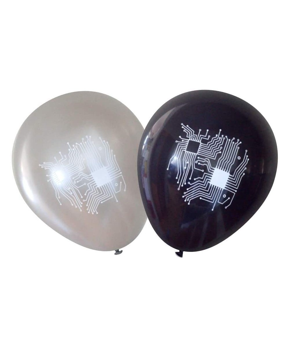 Computer Circuit Balloons (16 pcs) (Silver & Black) - Silver & Black - CC185874CKC $12.28 Balloons