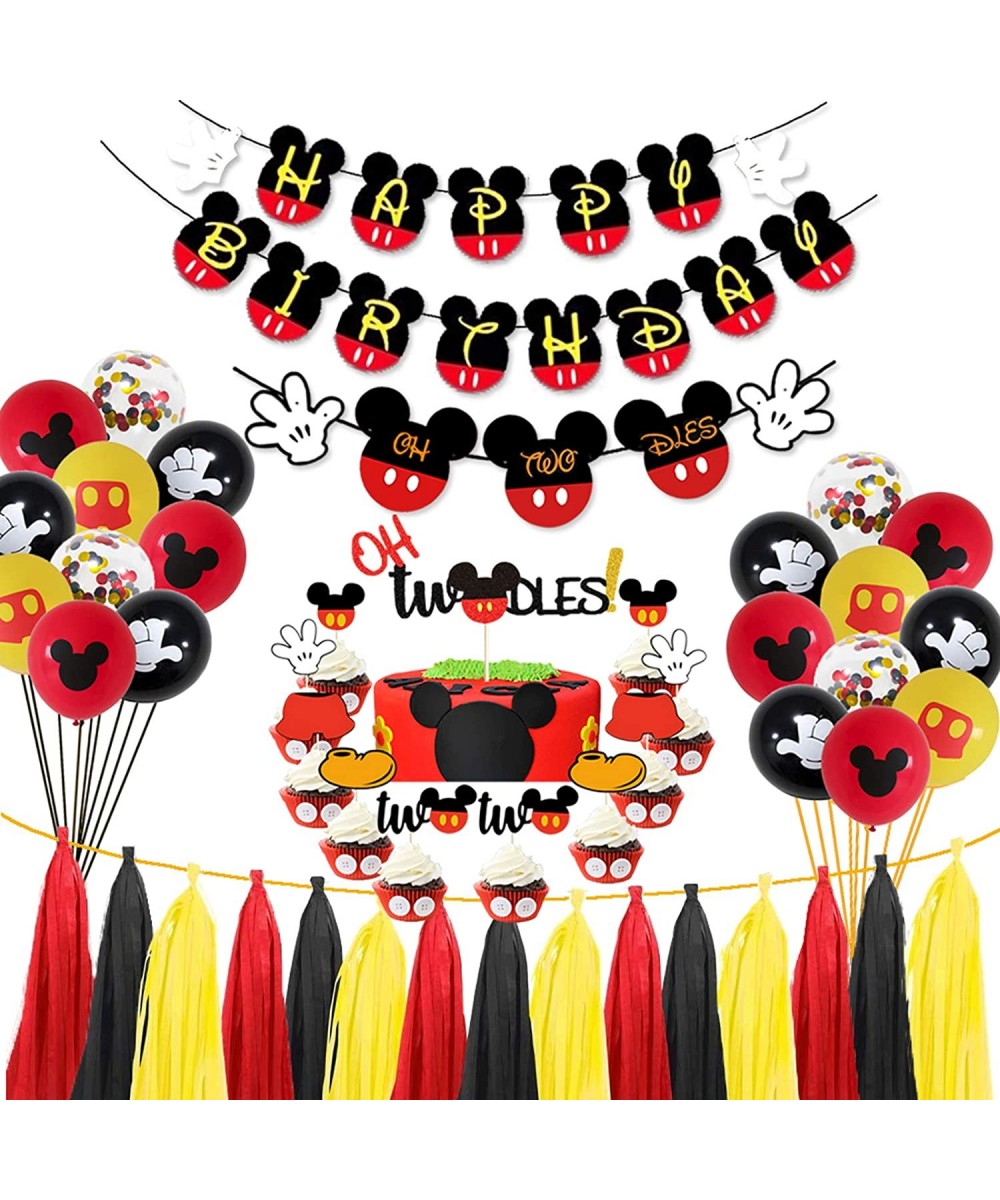 Mickey Mouse Oh Twodles Birthday Party Supplies Decorations - Mickey Mouse Second Birthday Cake Cupcake Topper- Oh Twodles Ba...