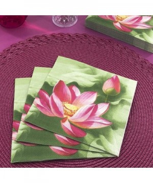 Decorative Floral Paper Lunch Napkins - Pink Lotus- 20 Count- 6.5 inch - Pink Lotus - CW1864L8RX6 $7.71 Tableware