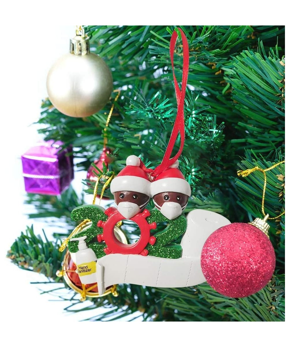 2020 Christmas Ornament Personalized Name Gift Family- Resin Xmas Decorative Ornaments for 2-7 Family- 2020 Quarantine Gifts-...
