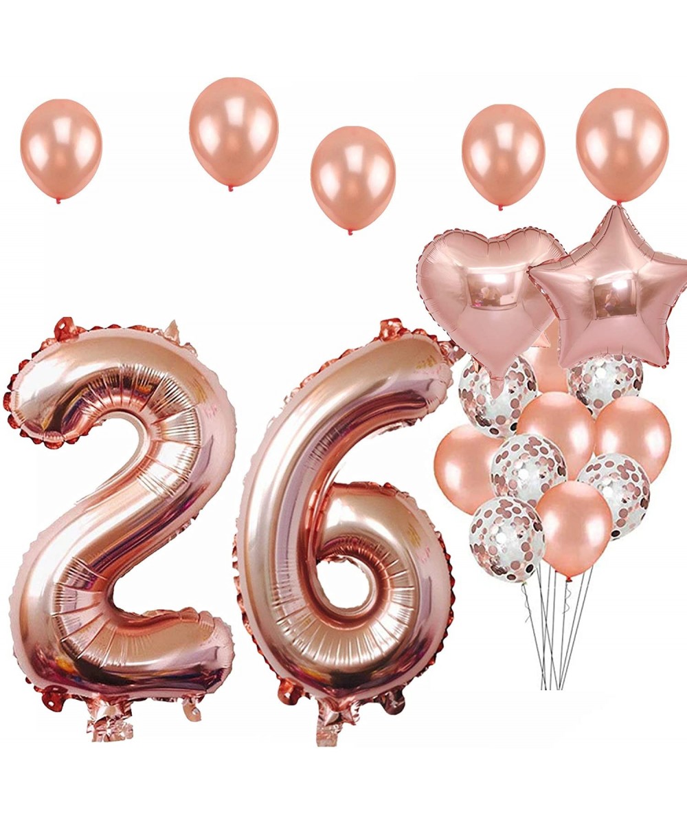 26th Birthday Decorations Party Supplies- Jumbo Rose Gold Foil Balloons for Birthday Party Supplies-Anniversary Events Decora...