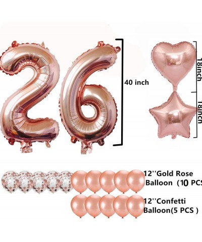 26th Birthday Decorations Party Supplies- Jumbo Rose Gold Foil Balloons for Birthday Party Supplies-Anniversary Events Decora...
