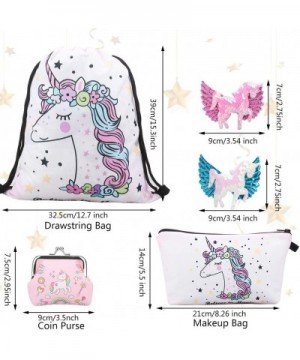 Unicorn Gifts for Girls Drawstring Backpack/Makeup Bag/Bracelet/Necklace for Party Favors - White Unicorn 18 - CG18AIA3A59 $1...