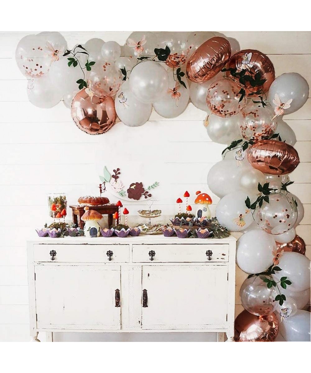 Rose Gold Balloon Garland Arch Kit-76 Pieces White Rose Gold Confetti Balloons-for Baby Shower Weeding Birthday Bachelorette ...