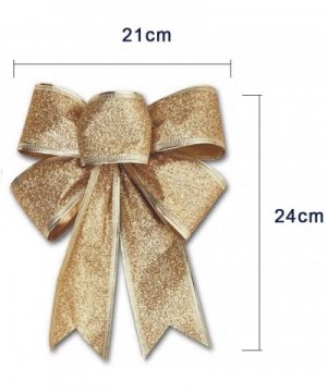 5 Pack Christmas Bow for Santa Decorations- Gifts & Presents Wrapping- Hanging Door Decor with Wire- Christmas Tree- Party Su...