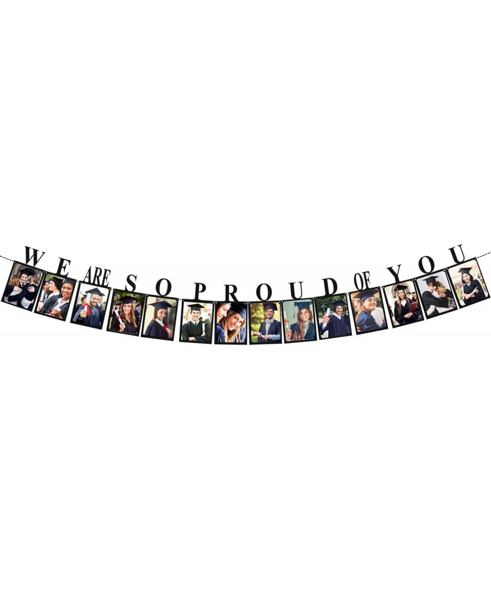 We are So Proud of You Photo Banner-Perfect Graduation Announcement Decorations Party Supplies for Grad Party Bunting Black -...