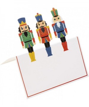 Christmas Table Place Cards - 100-Pack Paper Tent Cards with Nutcracker Soldier Die Cut Design- Holiday Festive Colorful Dini...