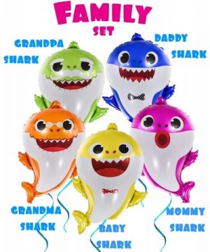 Large 25" Cute Shark Baby Birthday Balloons - Birthday Party Decorations Baby Shower Supplies Helium Balloons- All Family Mem...