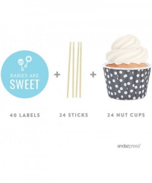 Baby Blue Chevron Boy Baby Shower Collection- DIY Party Favors Kit with Nut Cups and DIY Toppers- 24-Pack - Favors Kit Nut Cu...