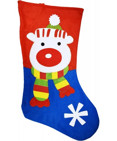 Set of 6 Christmas Stockings! 18" Santa- Snowman- Reindeer- Polar Bear- Owl Christmas Holiday Stockings with Hanging Tag - C9...