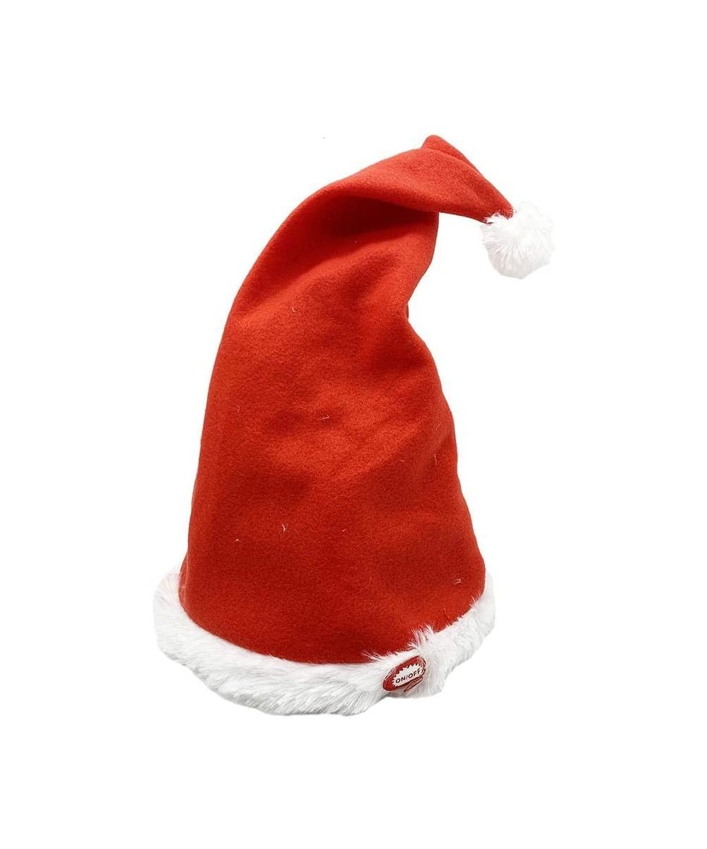 Singing and Dancing Santa Hat Musical Christmas Hat Electric Christmas Cap Plush Toy New Year Festive Holiday Party Supplies ...