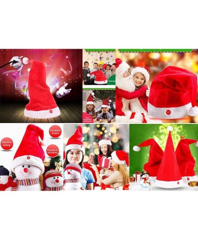 Singing and Dancing Santa Hat Musical Christmas Hat Electric Christmas Cap Plush Toy New Year Festive Holiday Party Supplies ...