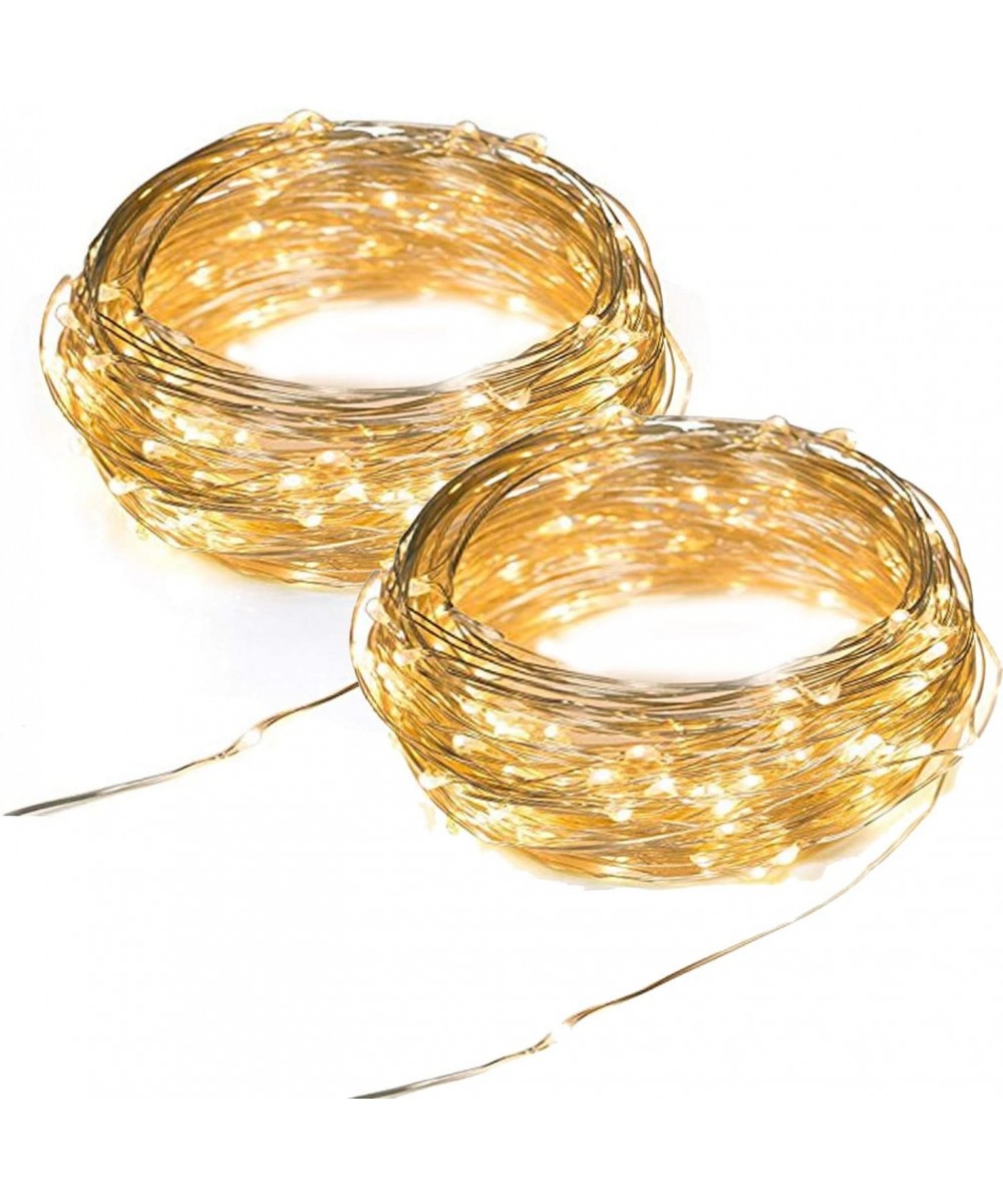 2 Waterproof Indoor Outdoor Battery Operated Copper Wire String Lights with Timer Starry Fairy Rope Lighting Bedroom Patio Ga...