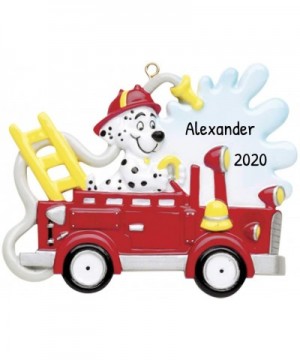 Personalized Fire Engine Truck Dog Christmas Tree Ornament 2020 - Dalmatian Marshall Firefighter Ride for Rescue Patrol Story...