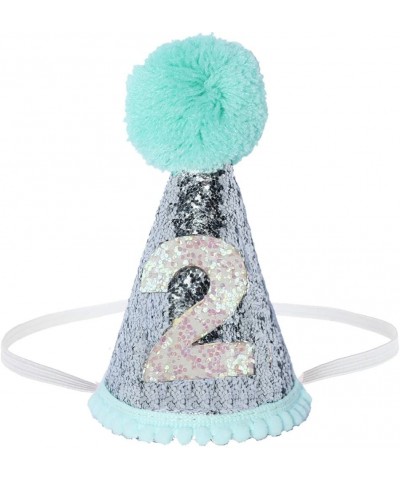 Glitter Dog First Birthday Cone Hat Mini Doggy Cat Kitty Birthday Party Hats - Mint Silver 2 - C318037IAQD $8.05 Party Hats