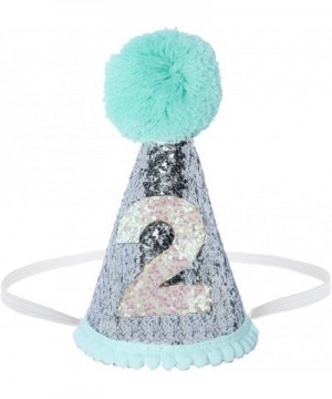 Glitter Dog First Birthday Cone Hat Mini Doggy Cat Kitty Birthday Party Hats - Mint Silver 2 - C318037IAQD $8.05 Party Hats