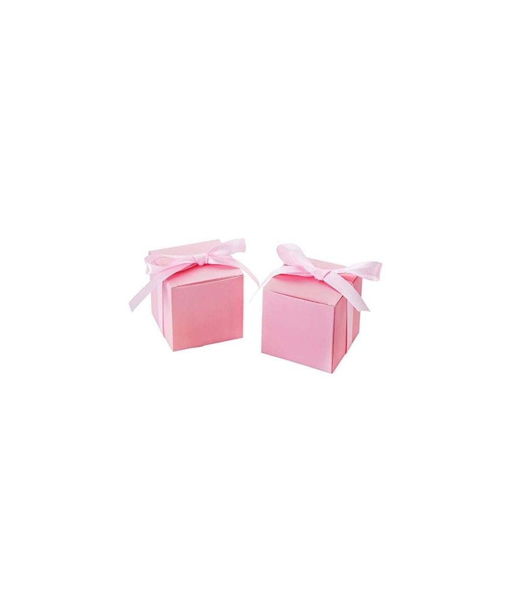Pink Gift Candy Box Bulk 2x2x2 inches with Pink Ribbon Party Favor Box-Pack of 50 - Pink Box With Pink Ribbon - C918G2LTLDK $...