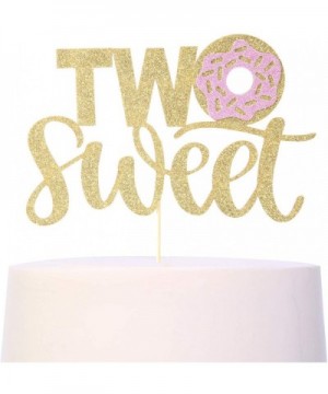 Donut Cake Topper for 2nd Birthday - Donut Birthday Party Decorations for Photo Booth Props and Backdrop Cake Smash- Best 2nd...