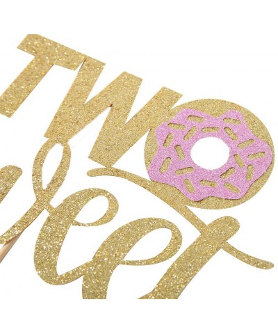 Donut Cake Topper for 2nd Birthday - Donut Birthday Party Decorations for Photo Booth Props and Backdrop Cake Smash- Best 2nd...