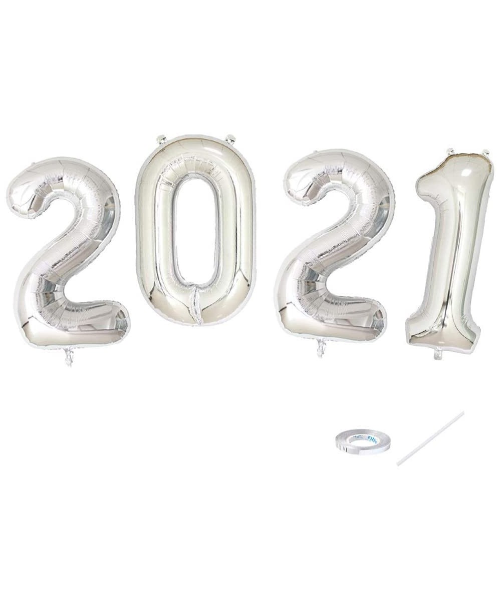 40inch Number Silver 2021 Foil Balloons Graduation Balloons New Year Festival Party Decorations Graduation Event Anniversary ...