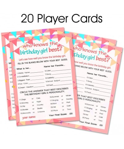 Who Knows The Birthday Girl Best- Birthday Girl Games - 20 Game Cards - CK18A5SIXW0 $7.62 Party Games & Activities