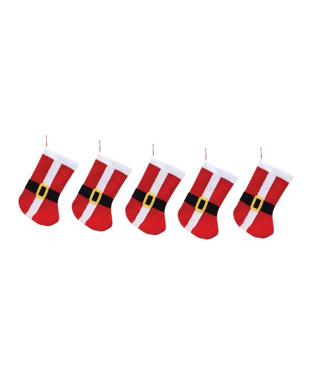 4 Pack Santa Suit Stockings - 18 inch - 4 Pack (Santa Belt) - CC11RXS8GS7 $6.77 Stockings & Holders