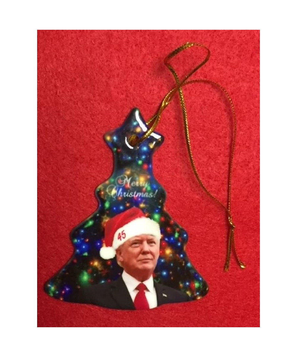 Donald Trump 45TH President Wearing Santa HAT Merry Christmas Tree Ornament New - C81897RULWL $6.35 Ornaments