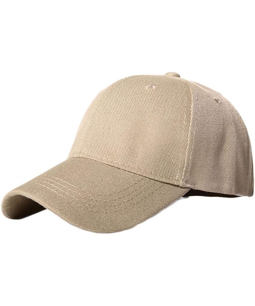 Solid Color Baseball Cap Men Women Classic Polo Cotton Adjustable Low Profile Hat Plain Blank Dad Cap - Beige - C2194EAOU62 $...