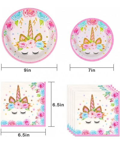 Unicorn Themed Birthday Party Plates Supplies Serve 16 Guest - CI190HDEAOM $16.66 Party Packs