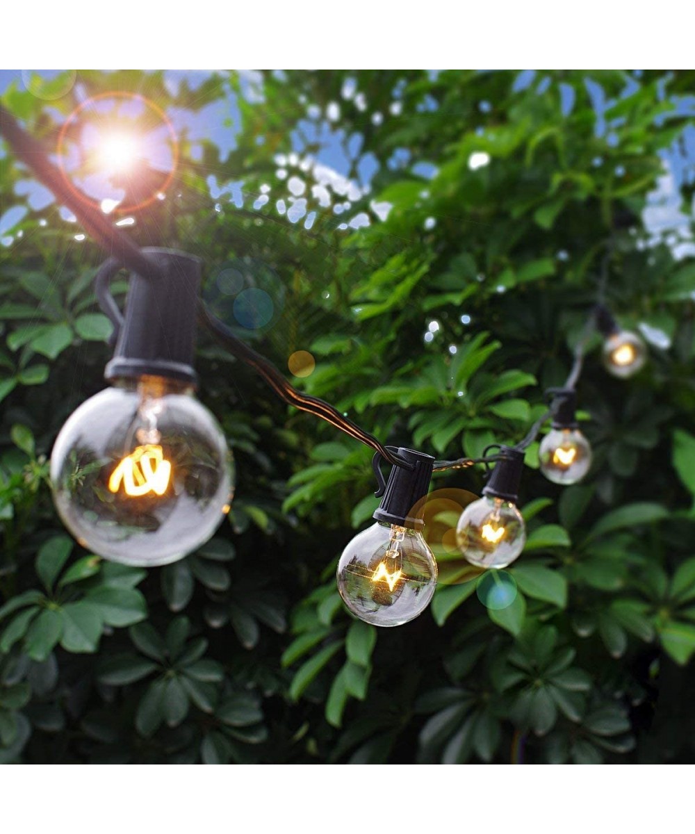 25Ft G40 Outdoor Globe String Lights with 28 Clear Edison Bulbs(3 Spare)- Hanging Bistro Lights UL Listed for Christmas Backy...