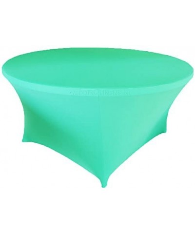 Wholesale (200 GSM) 5 FT (60 in) Round Spandex Stretch Fitted Table Cover Tablecloths - Tiff Blue/Aqua Blue - Tiff Blue - CD1...