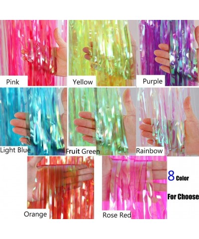 Metallic Tinsel Foil Fringe Curtain Party Decorations Purple-2 Pack 3.3ftx.6.6ft Tinsel Curtain Photo Booth Backdrop Shimmer ...