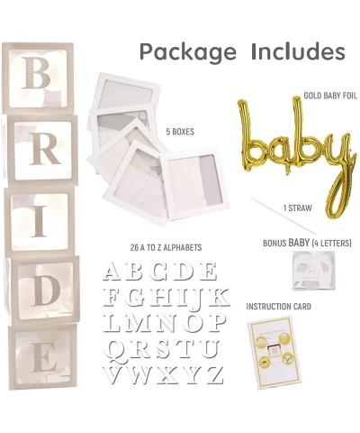 5 pcs Baby Boxes with Letters for Baby Shower - Baby Shower Decor for Boy or Girl - DIY Transparent Bridal Shower- Gender Rev...