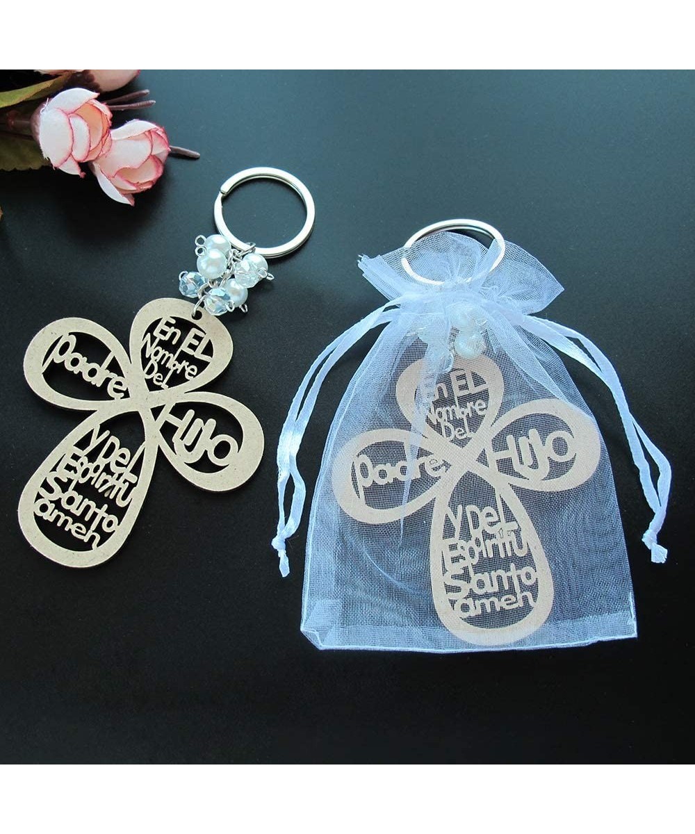 12 PCS Baptism Cross Wooden Design Keychain Baptism Favor- Recuerdos de Bautizo- Communion - C618Z8LXCD7 $15.00 Favors