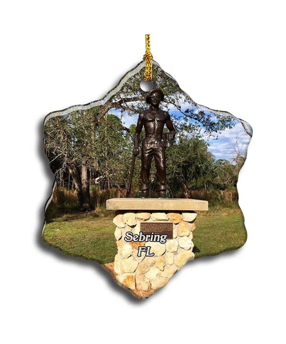 Sebring Highlands Hammock State Park Florida USA America Christmas Ceramic Ornament Xmas Tree Decor Souvenirs Double Sided Sn...