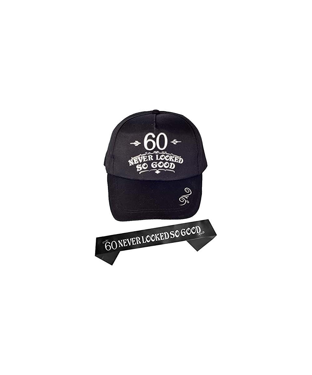 60th Birthday Gifts for Men- 60th Birthday Hat and Sash Men- 60 Never Looked So Good Baseball Cap and Sash- 60th Birthday Par...