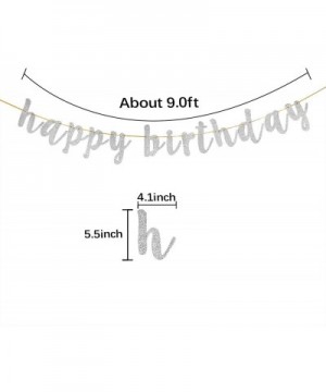 Glitter Silver Happy Birthday Banner for 1st 13th 10th 18th 21st 30th 40th Birthday Banner Sign - Happy Anniversary Party Bun...