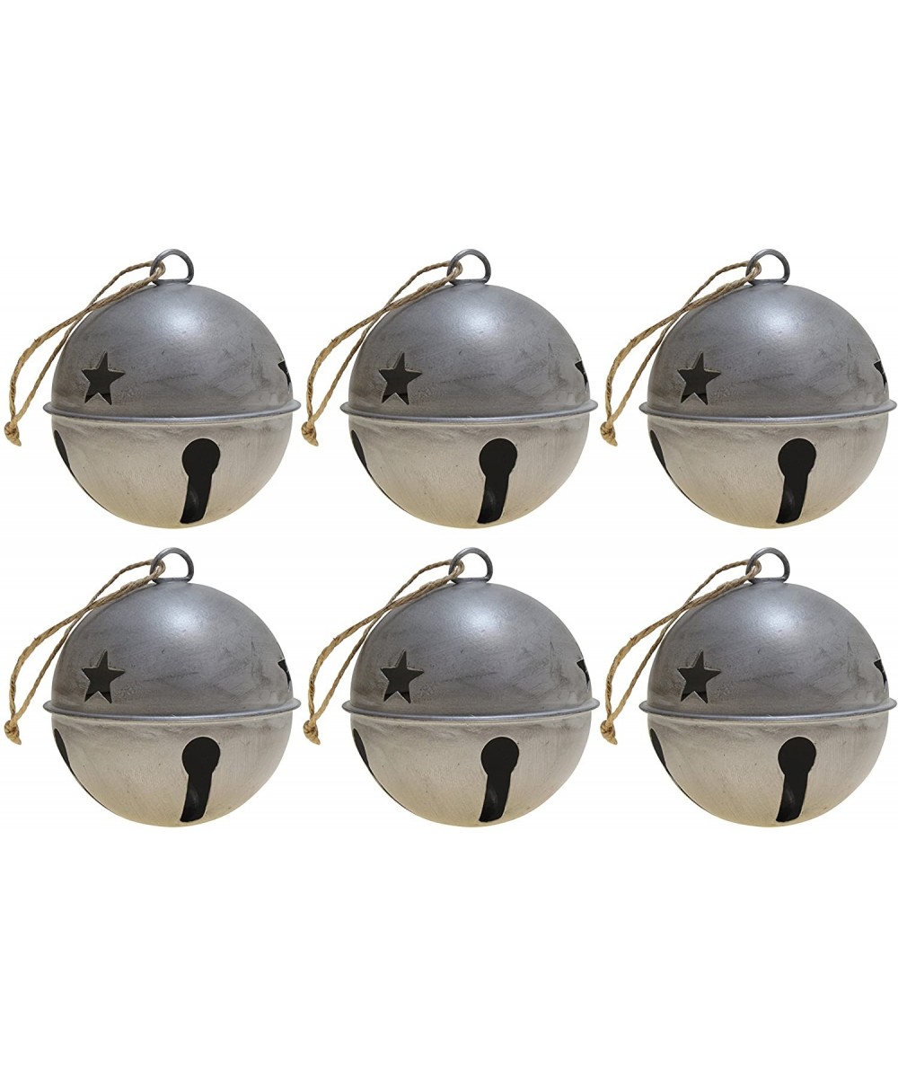 Jingle Bell Ornaments- 3.35-inch Diameter- 6-Pack (Silver) - Silver - CB1882UAHL2 $15.28 Ornaments