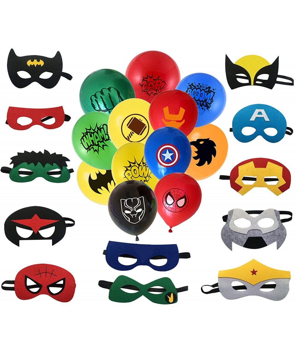 Superhero Masks- Superhero balloon. 12 Balloons 12 inch- 12 Masks. Party Favors for Kids. Birthday Supplies - CM18NC9Z48W $12...