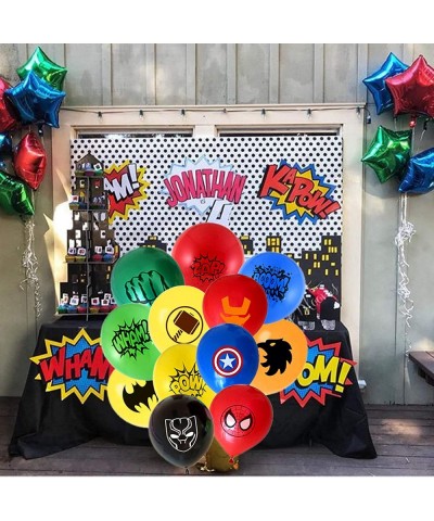 Superhero Masks- Superhero balloon. 12 Balloons 12 inch- 12 Masks. Party Favors for Kids. Birthday Supplies - CM18NC9Z48W $12...