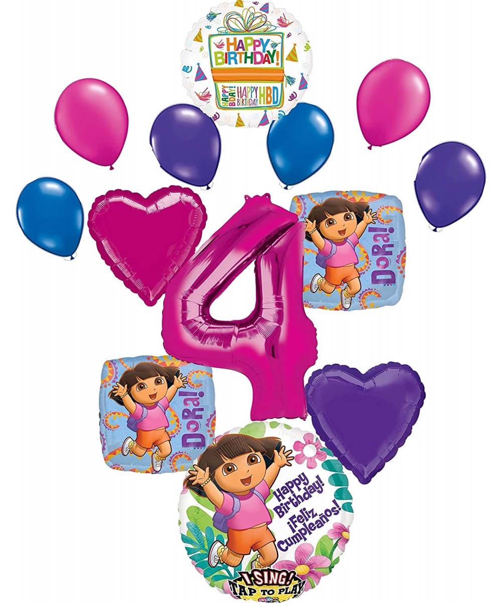 Dora the Explorer Party Supplies 4th Birthday Balloon Bouquet Decorations - CJ18ZDLTT8M $15.23 Balloons