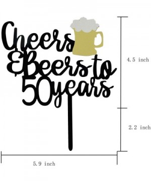 Cheers and Beers to 50 Years Cake Topper- 50 Birthday Cake Topper- 50th Birthday/Wedding/Anniversary Party Supplies Decoratio...