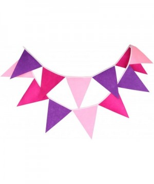 Multi-Colored Felt Flags Bunting Banner Garlands for Wedding- Birthday Party- Outdoor & Home Decoration (Pink) - pink- purple...
