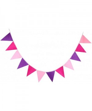 Multi-Colored Felt Flags Bunting Banner Garlands for Wedding- Birthday Party- Outdoor & Home Decoration (Pink) - pink- purple...