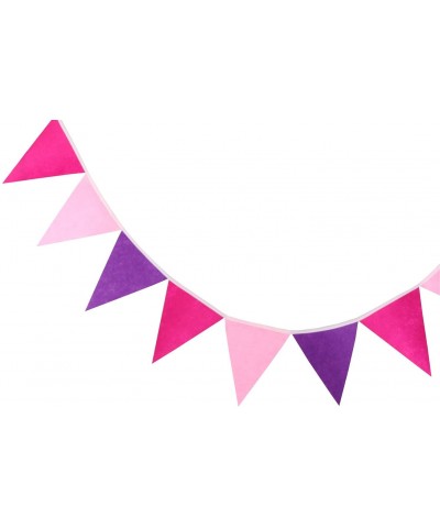 Multi-Colored Felt Flags Bunting Banner Garlands for Wedding- Birthday Party- Outdoor & Home Decoration (Pink) - pink- purple...