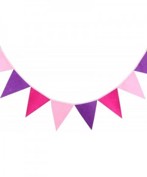 Multi-Colored Felt Flags Bunting Banner Garlands for Wedding- Birthday Party- Outdoor & Home Decoration (Pink) - pink- purple...