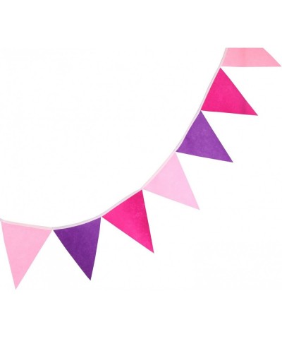Multi-Colored Felt Flags Bunting Banner Garlands for Wedding- Birthday Party- Outdoor & Home Decoration (Pink) - pink- purple...