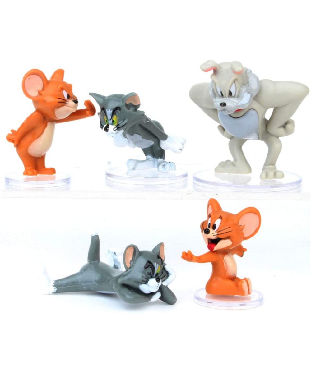 5 Pcs Tom and Jerry Figurine Birthday Cake Topper- Tom and Jerry Figure Collection Playset Doll Toy- Cake Decoration - CR1923...